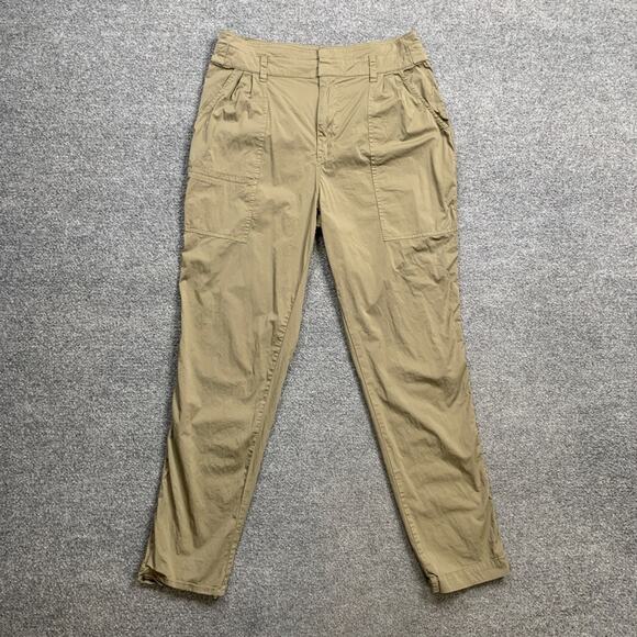 Frame Pants Women 12 Mushroom Cotton Blend Twill Casual Pleated Pockets Tapered - Picture 2 of 13